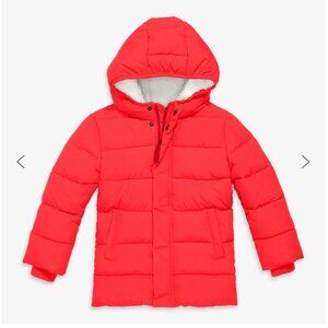 Primary Kids Parka Puffer Coat in Tomato Red size 4-5